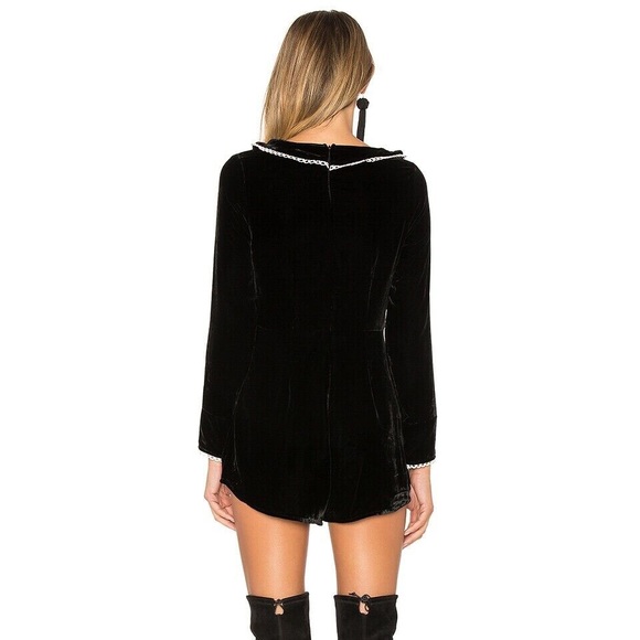 For Love & Lemons Colette Velvet Silk romper sz M - Picture 12 of 12